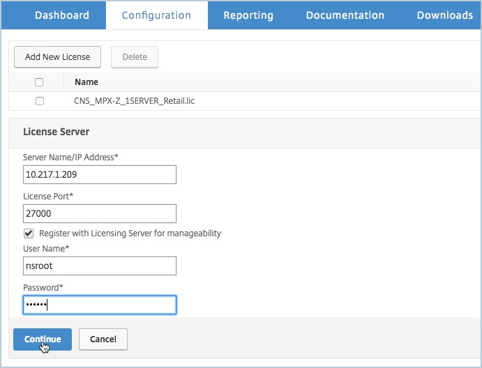 Configure license server